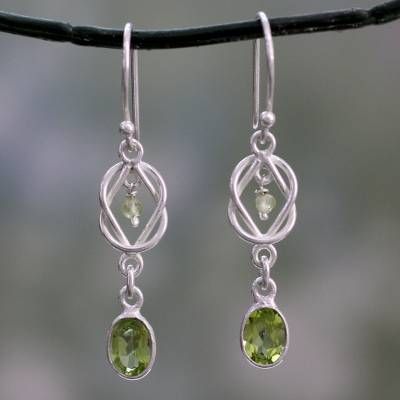 Aretes Colgantes Verde Oliva Vintage