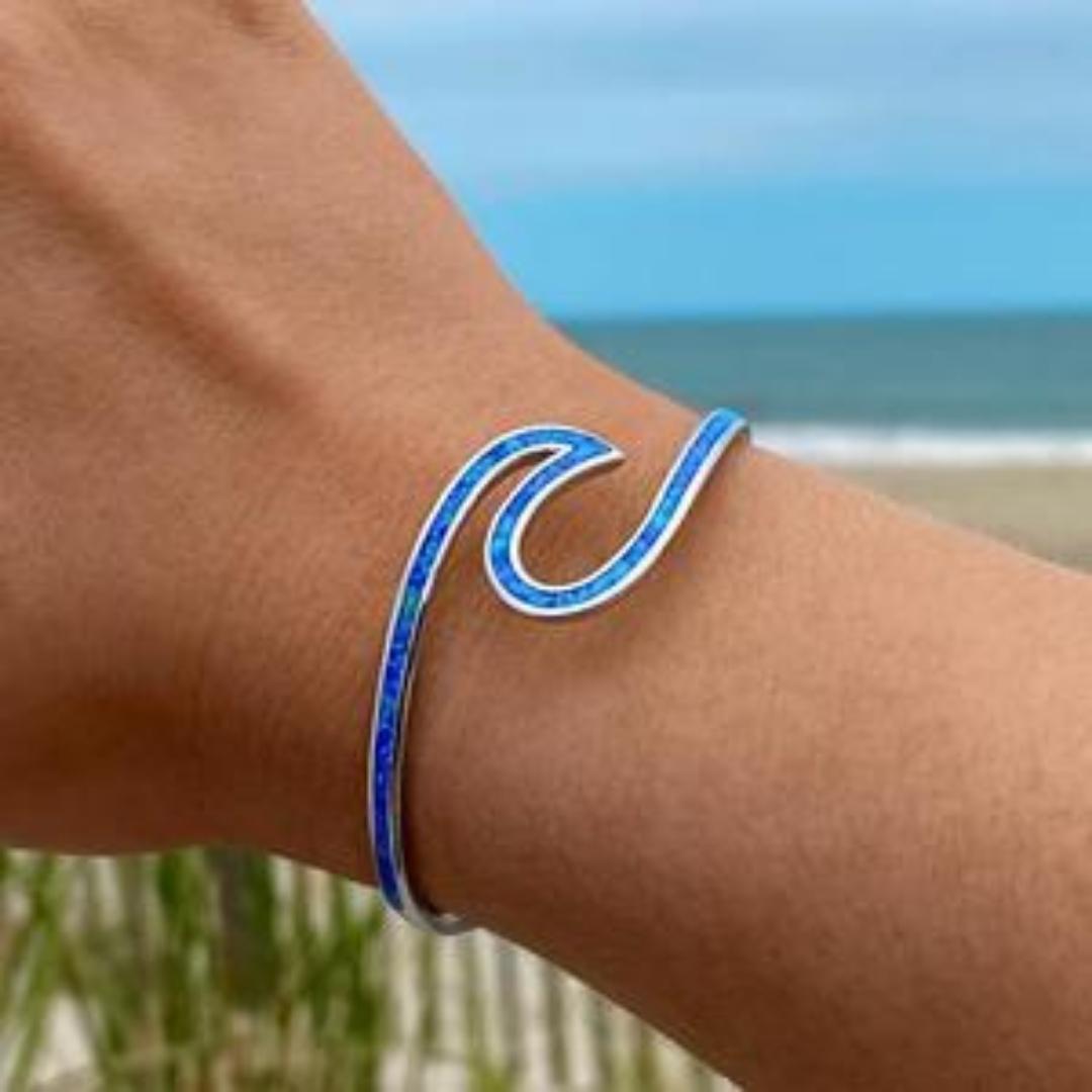 Bracciale in argento con opale Sea Wave