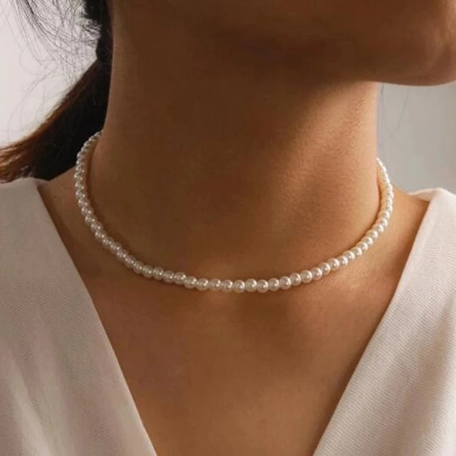 Collana di perle d'argento