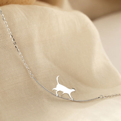 Collana con Gatto Rampicante in Argento