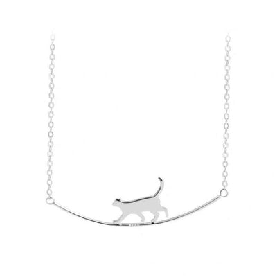 Collana con Gatto Rampicante in Argento