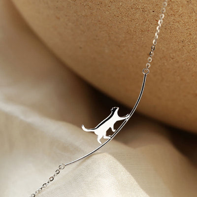 Collana con Gatto Rampicante in Argento