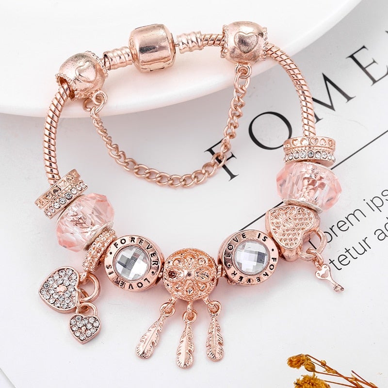 Bracciale Rose Dreamcatcher con Charms Inclusi in Argento