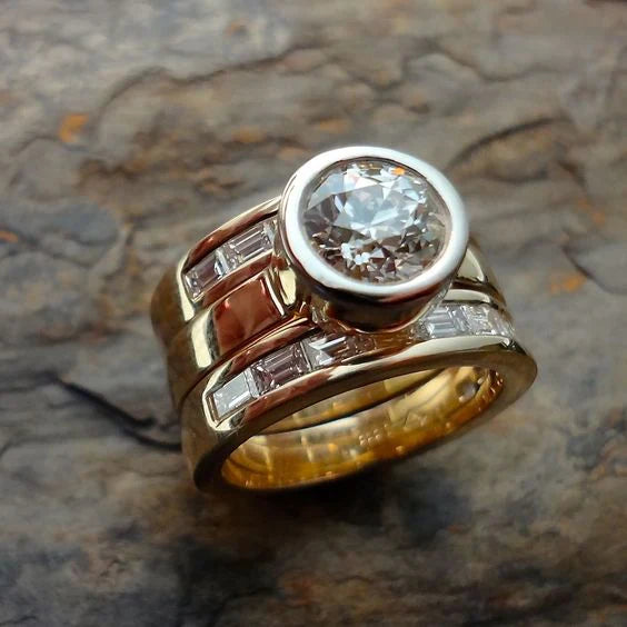 Anello di vetro vintage a strati