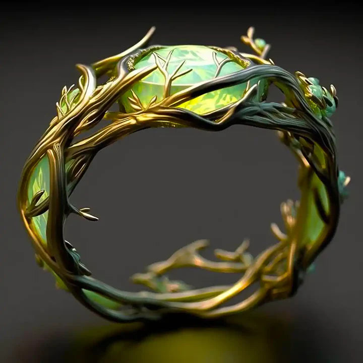 Anillo Ópalo Verde Vintage