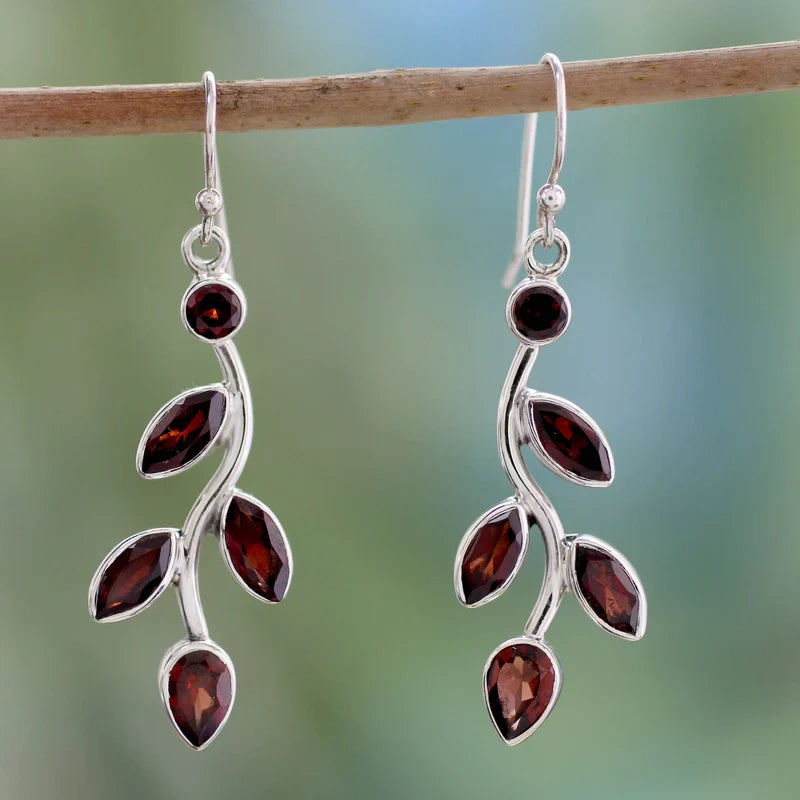 Aretes Vintage Hoja Roja