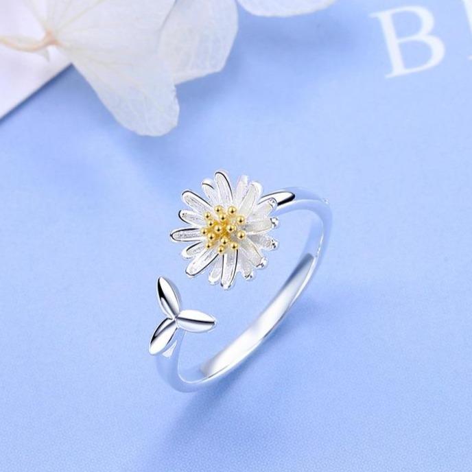 Anello Girasole Regolabile in Argento